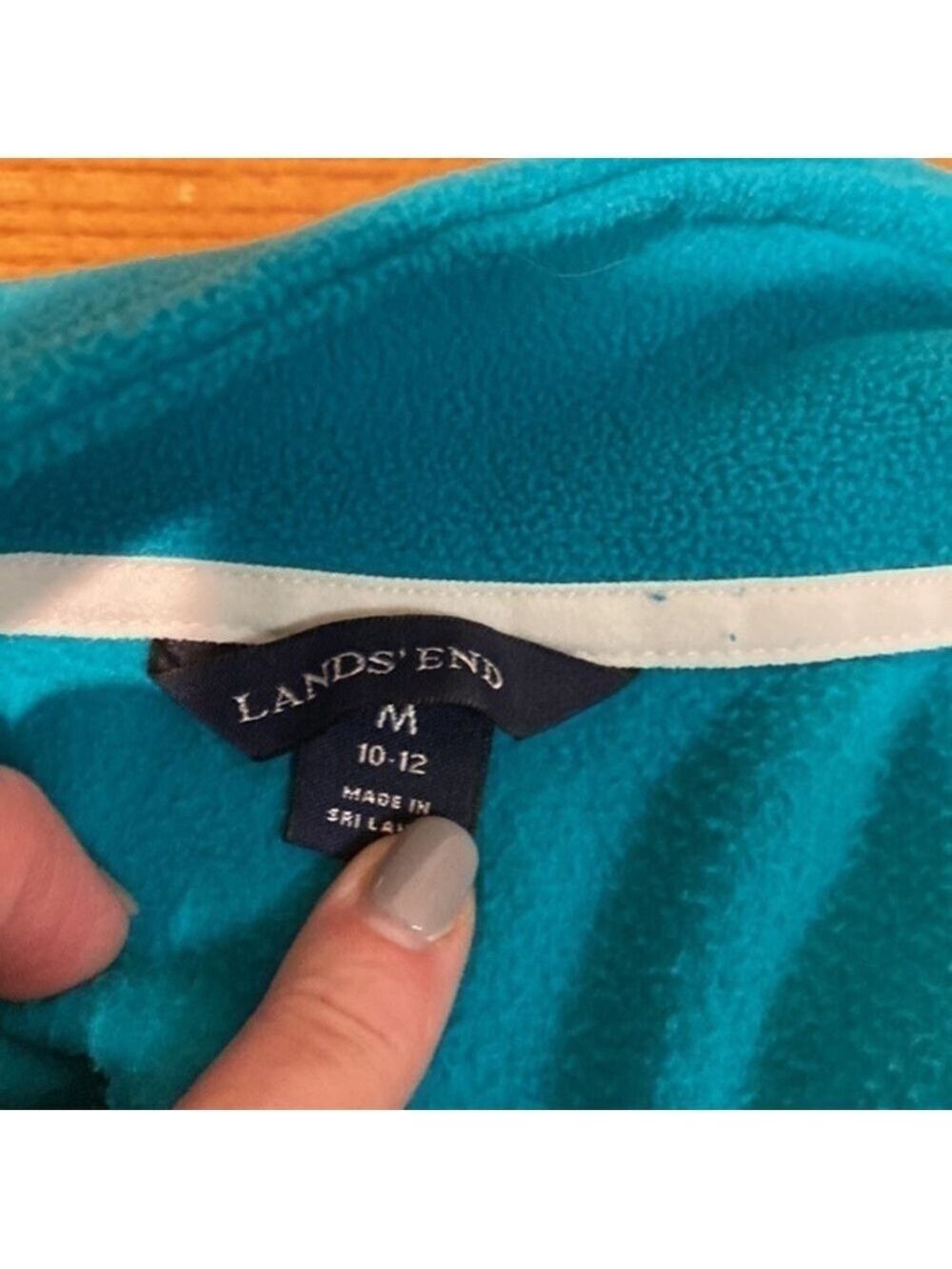 Lands’ End teal green lightweight 1/2 zip layering Polarfleece layering … - Picture 7 of 8